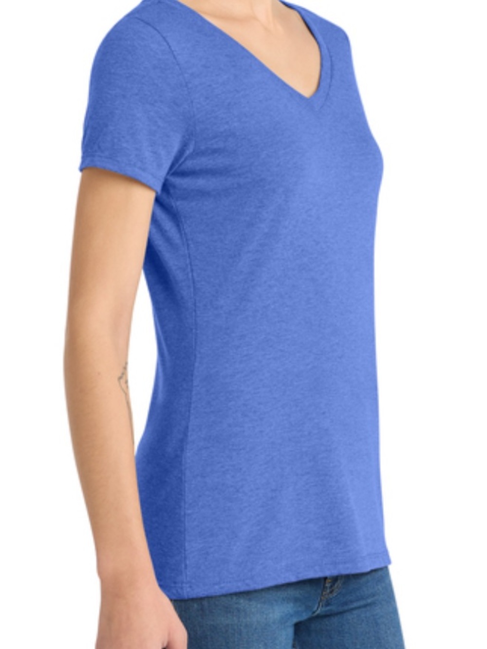 District Women’s V-Neck Short Sleeve Tee - Royal Blue - Picture 3 of 5
